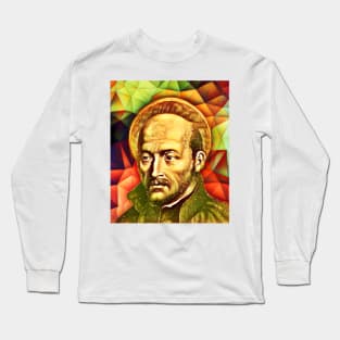 Ignatius of Loyola Snow Portrait | Ignatius of Loyola Artwork 15 Long Sleeve T-Shirt